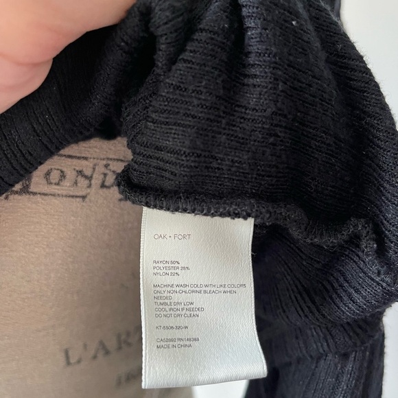 Oak + Fort Black knit half button down cropped sweater - Picture 5 of 5